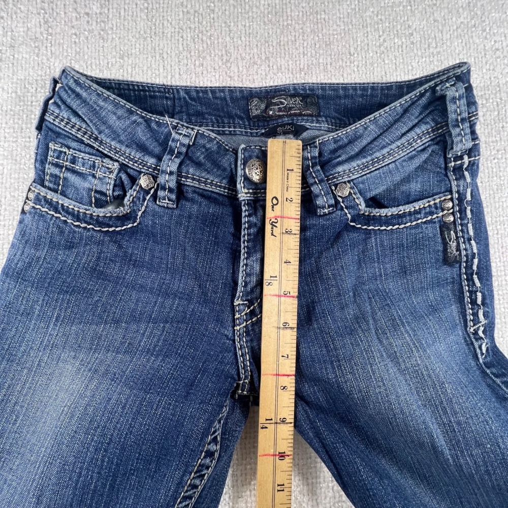 Silver Jeans Co Suki Mid Bootcut Jeans Dark Wash Contrast Stitch Blue Women 29 - Picture 6 of 10